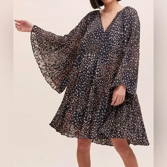 NWT Anthropologie Black and White Mini Dress - Picture 2 of 8